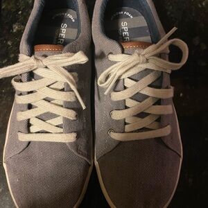 Sperry Gray and White Sneakers Classic Low-Top Design